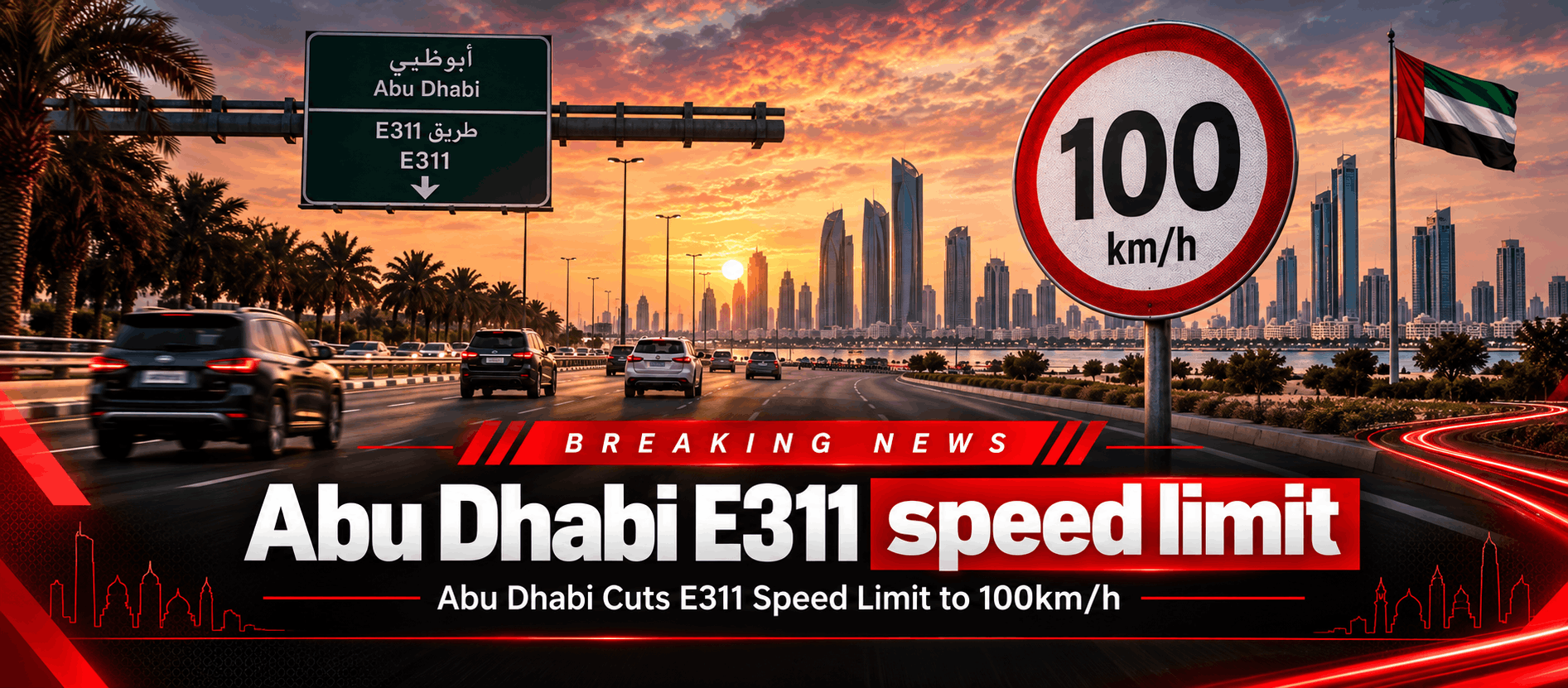 Abu Dhabi Reduces Speed Limit on Key E311 Section to 100km/h