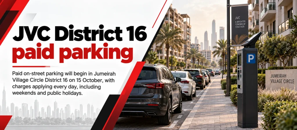 Paid Parking to Start in Dubai’s JVC District 16 on October 15