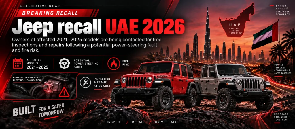 UAE Recalls 5,612 Jeep Wrangler and Gladiator Vehicles