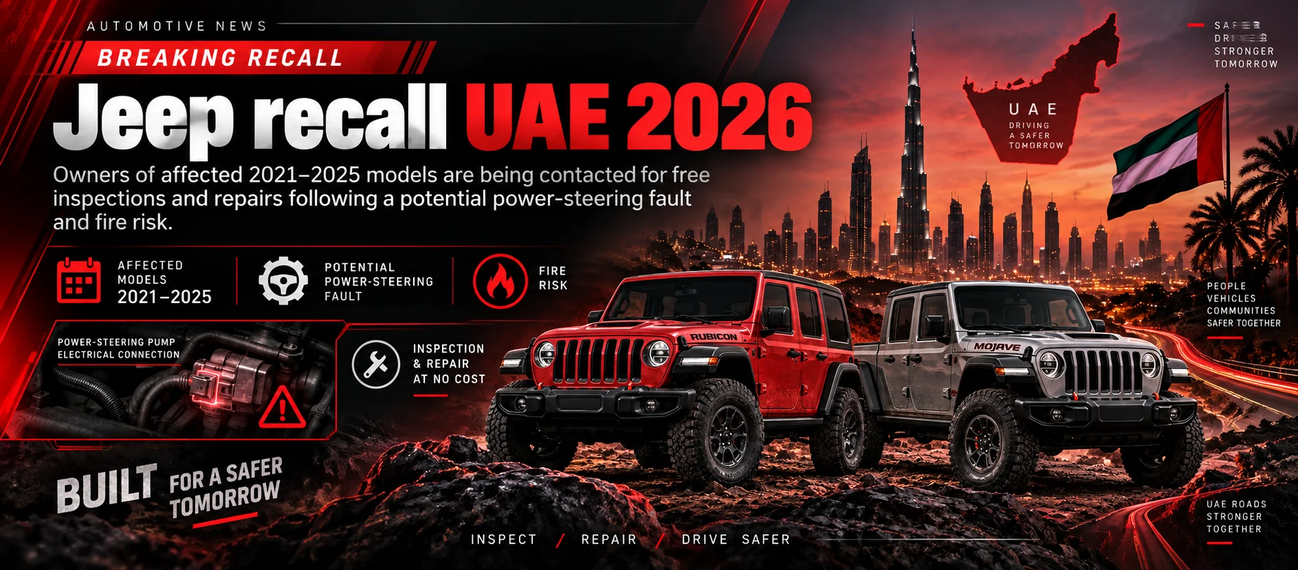 UAE Recalls 5,612 Jeep Wrangler and Gladiator Vehicles