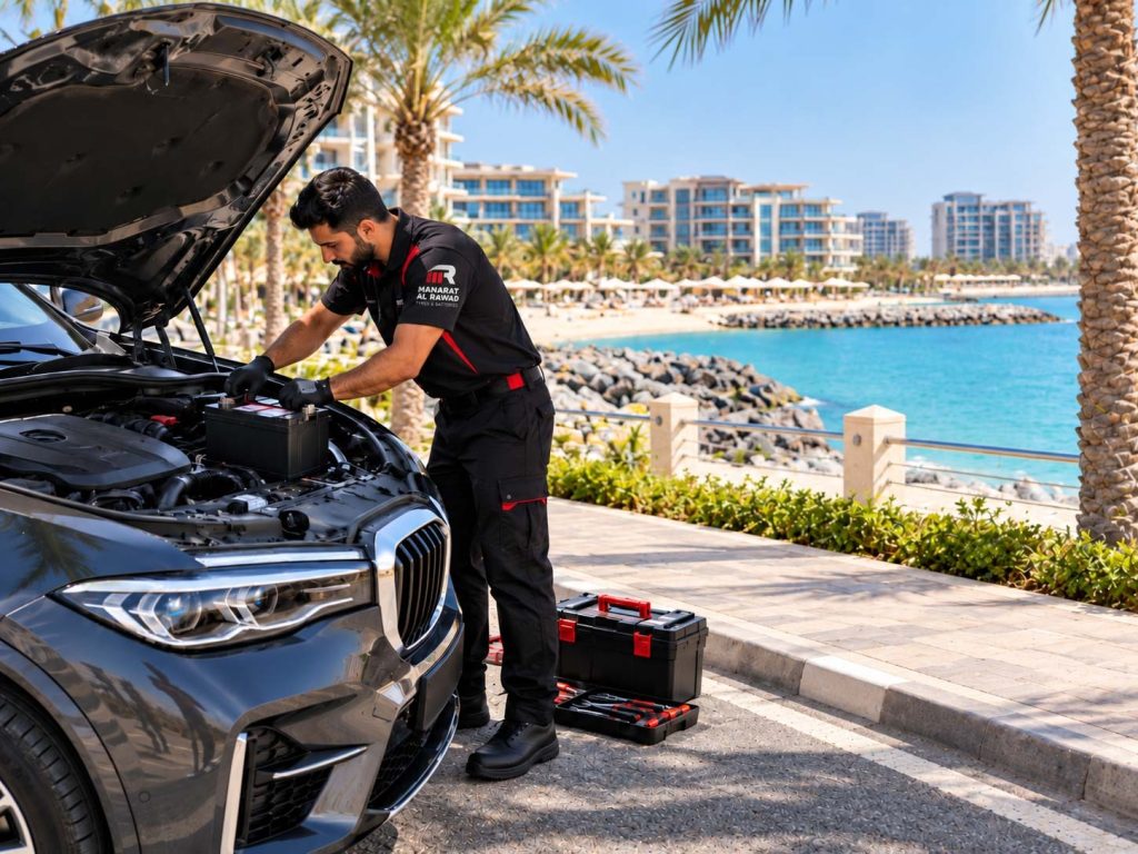 technician checking car in Ras-Al-Khaimah